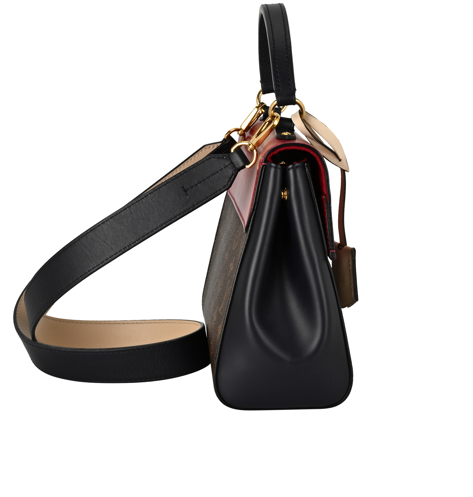 Cluny BB, &pound;1,400, Handbags, Brown/Red, Canvas, Bottom view